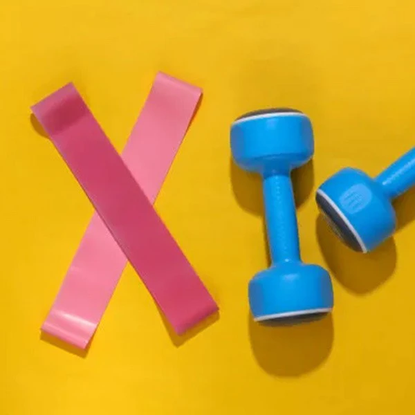 Pink fitness rubber band