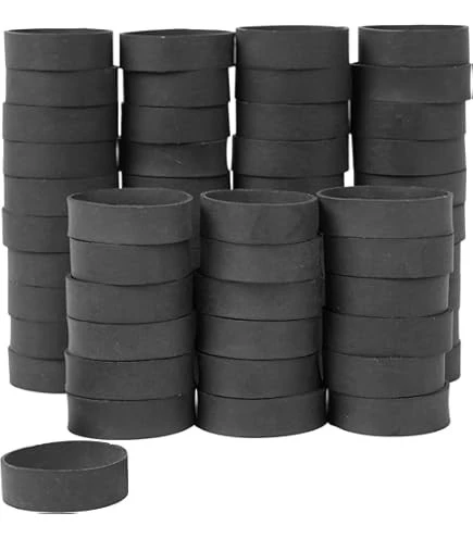 small wide black rubber bands for office use