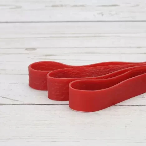Heavy-duty wide red industrial rubber bands